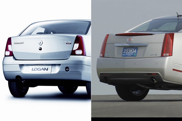 Renault Logan e Cadillac CTS