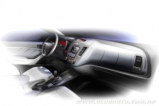 Teaser do interior do novo Kia Cerato 2013