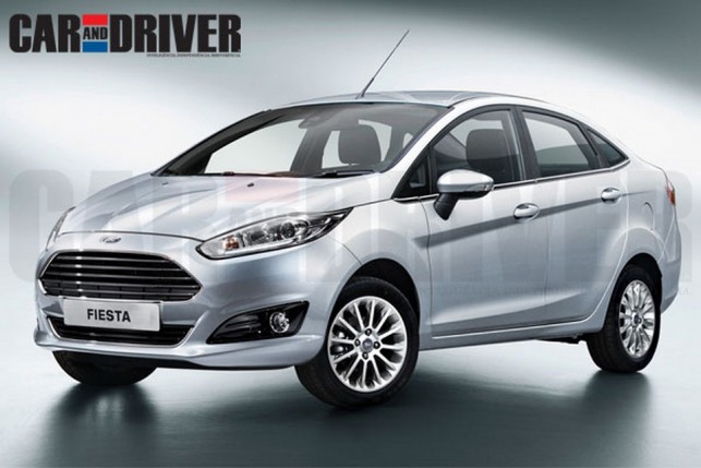 Projeção do Ford Fiesta Sedan reestilizado publicado pela C/D