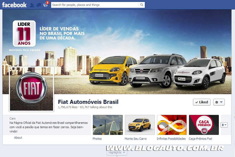 Qual marca de automóveis é a maior no Facebook?