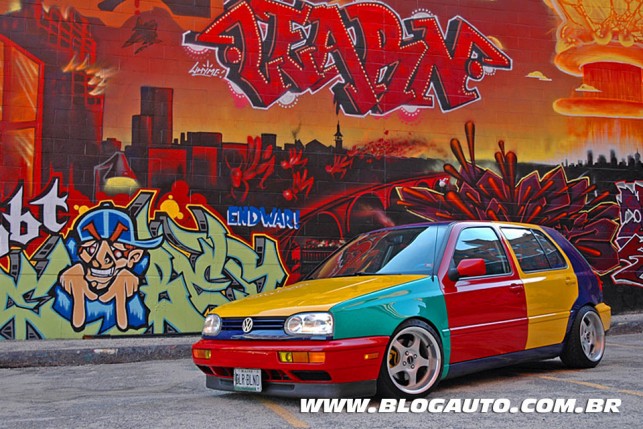 Volkswagen Golf Harlequin, com muitas cores