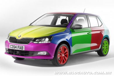 Tecnologia da Skoda permite mudar cor do carro em qualquer parte. O resultado é pavoroso